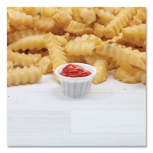 Image of SOLO® Paper Portion Cups, 0.5 oz, White, 250/Bag, 20 Bags/Carton