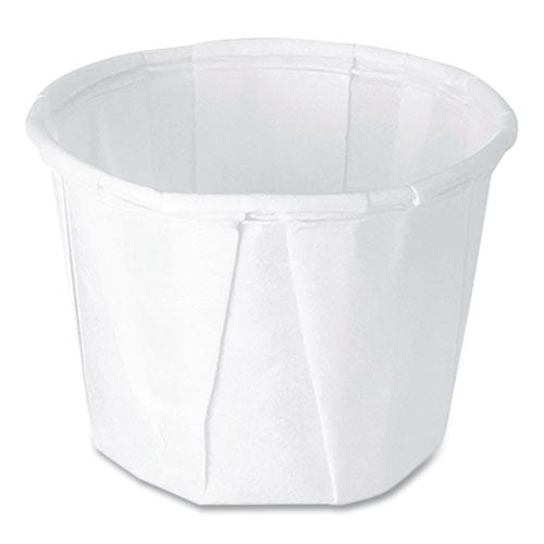 Image of SOLO® Paper Portion Cups, 0.5 oz, White, 250/Bag, 20 Bags/Carton