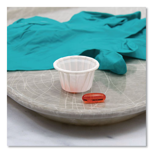Image of SOLO® Paper Portion Cups, 0.5 oz, White, 250/Bag, 20 Bags/Carton