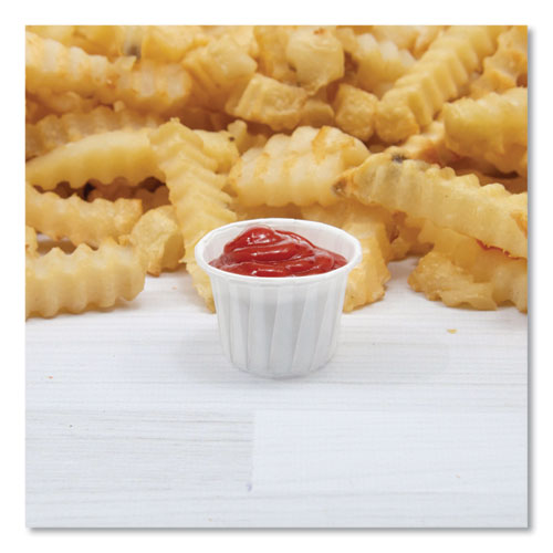 Image of SOLO® Paper Portion Cups, 1 oz, White, 250/Bag, 20 Bags/Carton