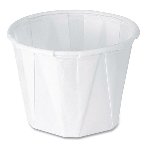 Image of SOLO® Paper Portion Cups, 1 oz, White, 250/Bag, 20 Bags/Carton