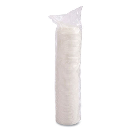 Image of SOLO® Cappuccino Dome Sipper Lids, Fits 12 oz Hot Cups, Plastic, White, 1,000/Carton
