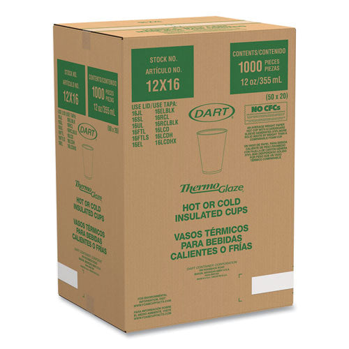 Image of Dart® Cafe G Foam Hot/cold Cups, 12 Oz, Brown/red/white, 1,000/carton
