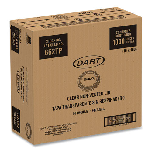 Image of SOLO® Non-Vented Cup Lids, Fits 9 oz to 22 oz Cold Cups, Plastic, Clear, 1,000/Carton
