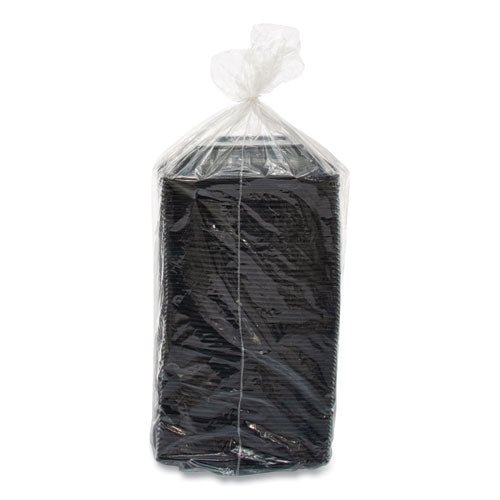 Image of Dart® PresentaBowls Pro Black Square Bowls, 24 oz, 8.5 x 8.5 x 1.8, Plastic, 63/Bag, 4 Bags/Carton