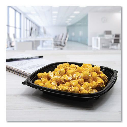 Image of Dart® PresentaBowls Pro Black Square Bowls, 24 oz, 8.5 x 8.5 x 1.8, Plastic, 63/Bag, 4 Bags/Carton