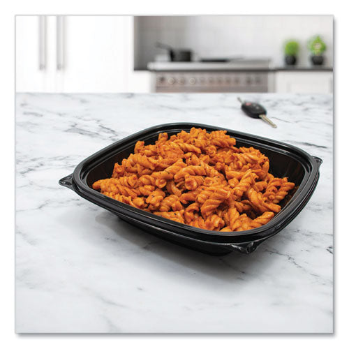 Image of Dart® PresentaBowls Pro Black Square Bowls, 24 oz, 8.5 x 8.5 x 1.8, Plastic, 63/Bag, 4 Bags/Carton