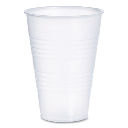 Image of Dart® High-Impact Polystyrene Cold Cups, 14 oz, Plastic, Translucent, 50/Sleeve. 20 Sleeves/Carton