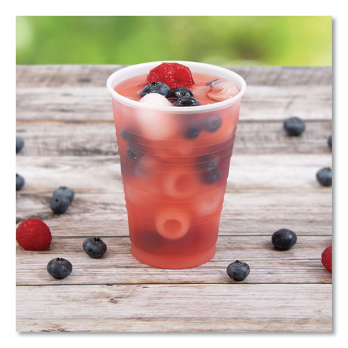 Image of Dart® High-Impact Polystyrene Cold Cups, 14 oz, Plastic, Translucent, 50/Sleeve. 20 Sleeves/Carton