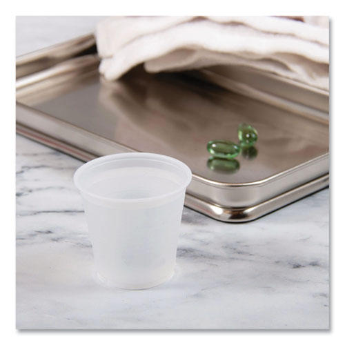Image of Dart® High-Impact Polystyrene Cold Cups, 3.5 oz, Plastic, Translucent, 100/Sleeve, 25 Sleeves/Carton