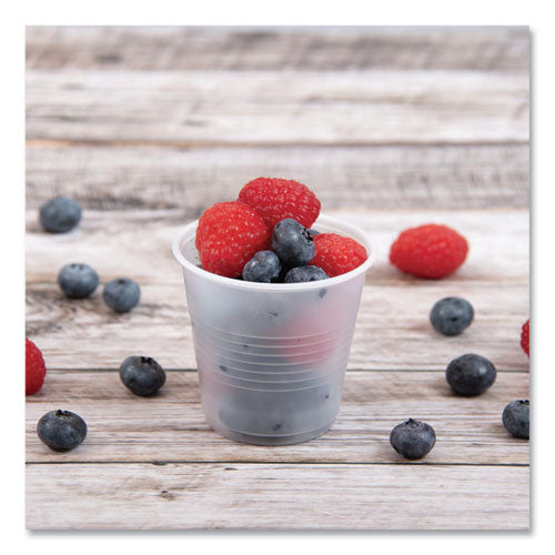 Image of Dart® High-Impact Polystyrene Cold Cups, 3.5 oz, Plastic, Translucent, 100/Sleeve, 25 Sleeves/Carton