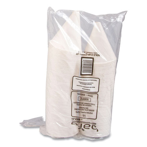 Image of SOLO® Bare Eco-Forward Treated Paper Funnel Cups, 10 oz, White, 250/Bag, 4 Bags/Carton