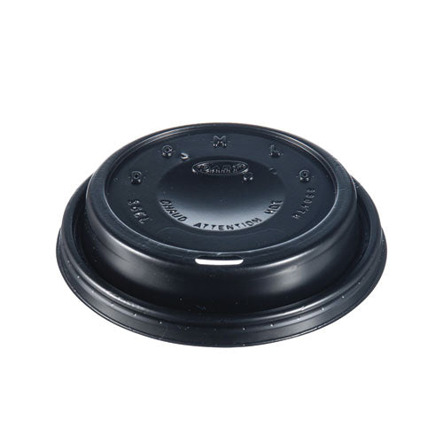 Image of SOLO® Cappuccino Dome Sipper Lids, Fits 12 oz to 24 oz Hot Cups, Plastic, Black, 100/Pack, 10 Packs/Carton