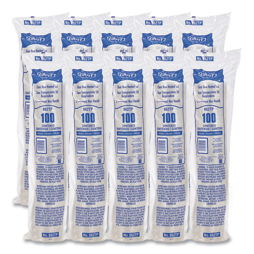Image of SOLO® Non-Vented Cup Lids, Fits 9 oz to 22 oz Cold Cups, Plastic, Clear, 1,000/Carton