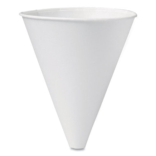 Image of SOLO® Bare Eco-Forward Treated Paper Funnel Cups, 10 oz, White, 250/Bag, 4 Bags/Carton