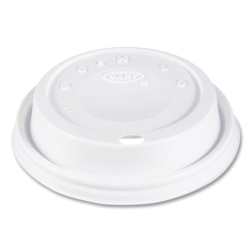 Image of SOLO® Cappuccino Dome Sipper Lids, Fits 12 oz Hot Cups, Plastic, White, 1,000/Carton