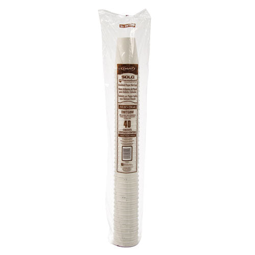 Image of SOLO® Thermoguard Insulated Paper Hot Cups, 8 oz, White Sustainable Forest Design, 40/Pack