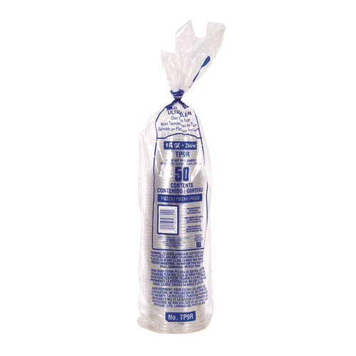 Image of SOLO® Ultra Clear PET Cups, Squat, 9 oz, Plastic, 50/Bag, 20 Bags/Carton