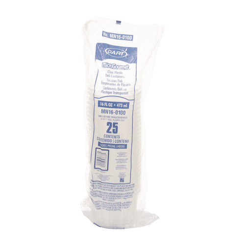 Image of Dart® MicroGourmet Food Container, 16 oz, Translucent, Plastic, 50/Pack, 10 Packs/Carton