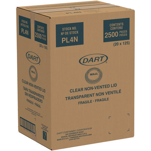 Image of Dart® Portion/Souffle Cup Lids, Fits 3.25 oz to 9 oz Portion Cups, Plastic, Clear, 125/Pack, 20 Packs/Carton