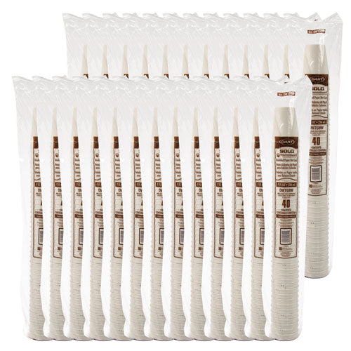 Image of SOLO® Thermoguard Insulated Paper Hot Cups, 8 oz, White Sustainable Forest Design, 40/Pack