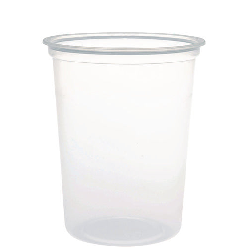 Image of Dart® Microgourmet Plastic Deli Container, 32 oz, 4.7" Diameter x 5.7" h, Clear, 500/Carton