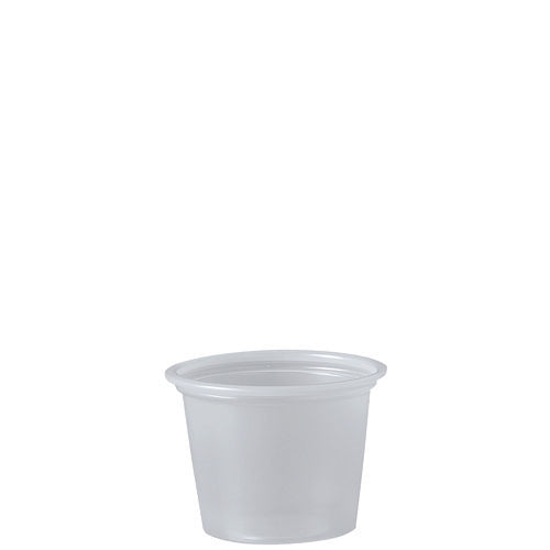 Image of Dart® Polystyrene Portion Cups, 1 oz, Plastic, Translucent, 2,500/Carton