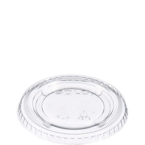 Image of Dart® Portion/Souffle Cup Lids, Fits 3.25 oz to 9 oz Portion Cups, Plastic, Clear, 125/Pack, 20 Packs/Carton