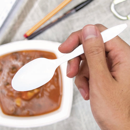 Image of Dart® Style Setter Mediumweight Plastic Spoons, White, 1,000/Carton