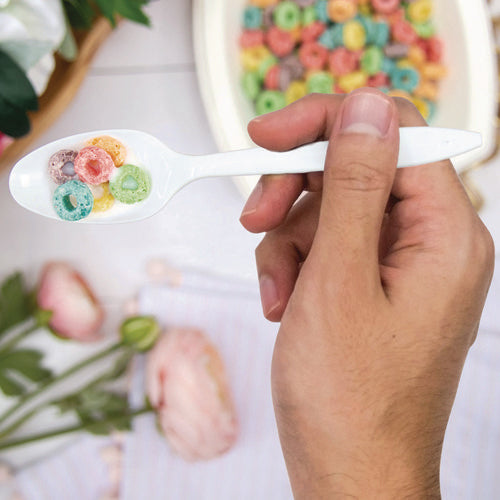 Image of Dart® Style Setter Mediumweight Plastic Spoons, White, 1,000/Carton