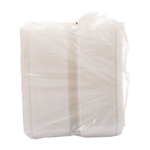 Image of Dart® StayLock Clear Hinged Lid Containers, Oblong, 6.81 x 9.4 x 3.1, Plastic, 125/Bag, 2/Carton