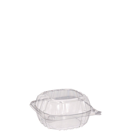 Image of Dart® ClearSeal Hinged-Lid Plastic Containers, 5.8 x 6 x 3, Clear, Plastic, 125/Pack, 4 Packs/Carton