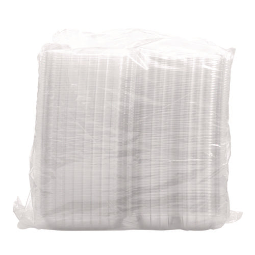 Image of Dart® ClearSeal Hinged-Lid Plastic Containers, 8.25 x 8.25 x 3, Clear, Plastic, 125/Pack, 2 Packs/Carton
