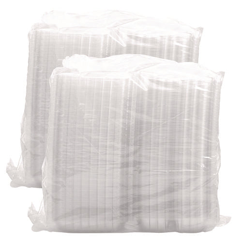 Image of Dart® ClearSeal Hinged-Lid Plastic Containers, 8.25 x 8.25 x 3, Clear, Plastic, 125/Pack, 2 Packs/Carton