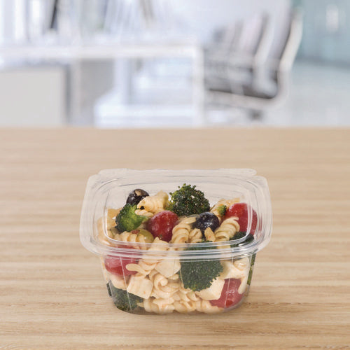 Image of Dart® ClearPac SafeSeal Tamper-Resistant/Evident Containers, Flat Lid, 16 oz, Clear, Plastic, 100/Bag, 2 Bags/Carton