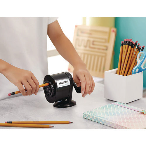 Image of Bostitch® Metal Manual Pencil Sharpener, Manually-Powered, 5.44" x 2.69" x 4.33", Black
