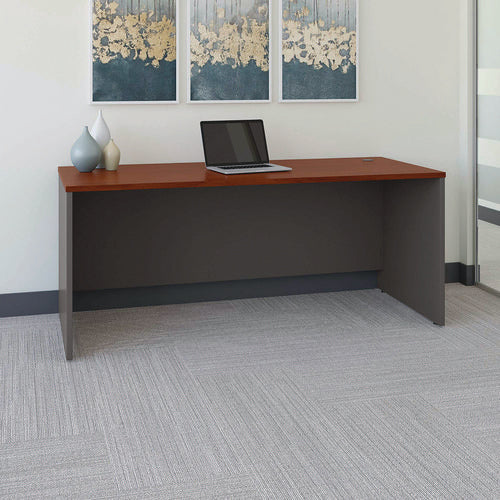 Image of Bush® Series C Collection Desk Shell, 71.13" X 29.38" X 29.88", Hansen Cherry/graphite Gray