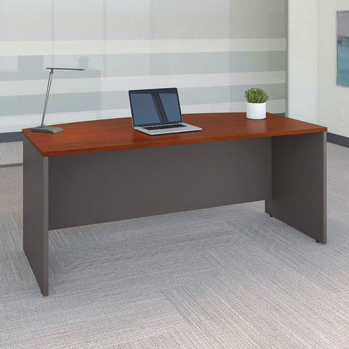 Image of Bush® Series C Collection Bow Front Desk, 71.13" X 36.13" X 29.88", Hansen Cherry/graphite Gray
