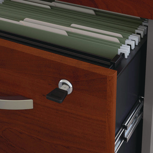 Image of Bush® Series C Mobile Pedestal File, Left/right, 3-Drawers: Box/box/file, Legal/letter/a4/a5, Cherry/gray, 15.75" X 20.25" X 27.88"