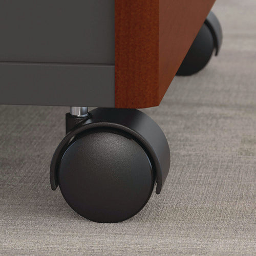 Image of Bush® Series C Mobile Pedestal File, Left/right, 3-Drawers: Box/box/file, Legal/letter/a4/a5, Cherry/gray, 15.75" X 20.25" X 27.88"