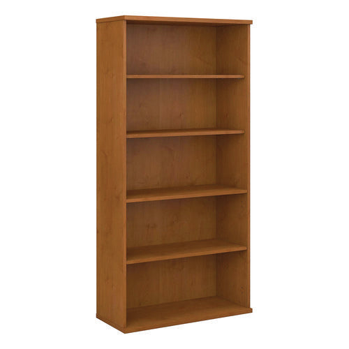 Image of Bush® Series C Collection Bookcase, Five-Shelf, 35.63w x 15.38d x 72.78h, Natural Cherry