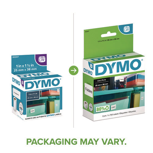 Image of DYMO® LW Multipurpose Labels, 1" x 1.5", White, 750 Labels/Roll