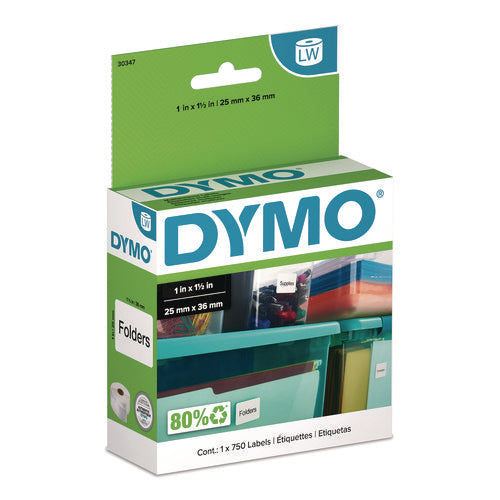 Image of DYMO® LW Multipurpose Labels, 1" x 1.5", White, 750 Labels/Roll