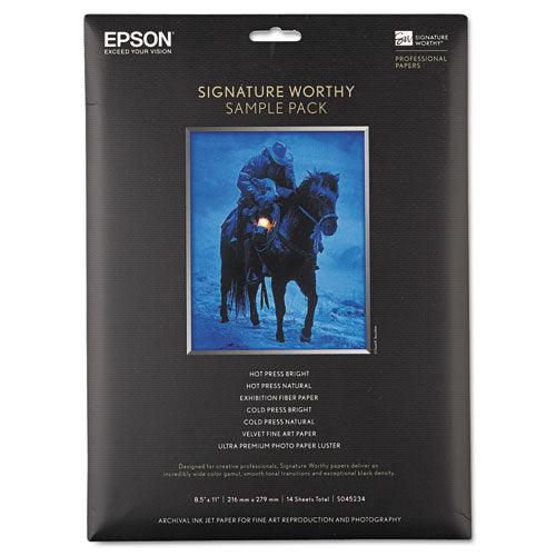 Image of Epson® Signature Worthy Paper Sample Pack, 8.5 X 11, Assorted White, 14/pack