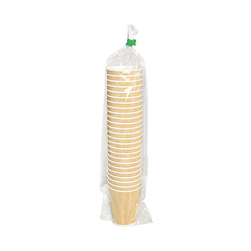Image of Karat® Ripple Hot Cups, 8 oz, Paper, Kraft/White, 500/Carton