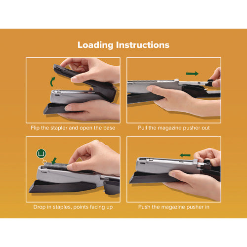 Image of Bostitch® InPower One-Finger Eco-Friendly Desktop Stapler, 25-Sheet Capacity, Black/Gray