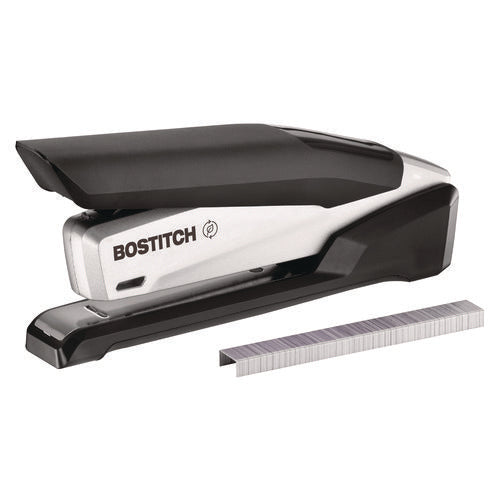 Image of Bostitch® inPOWER+28 Executive One-Finger 3-in-1 Eco-Friendly Desktop Stapler, 28-Sheet Capacity, Black/Silver