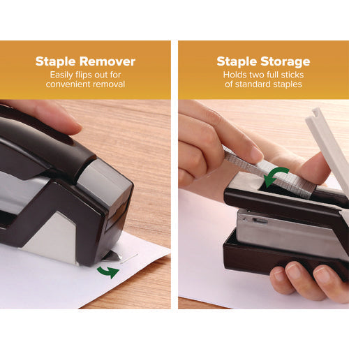 Image of Bostitch® InJoy One-Finger 3-in-1 Eco-Friendly Compact Stapler, 20-Sheet Capacity, Black