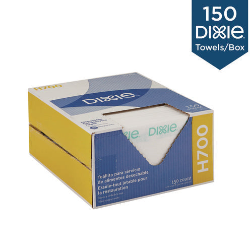 Image of Dixie® H700 Disposable Foodservice Towel, 13 x 24, Unscented, Green/White, 150/Carton