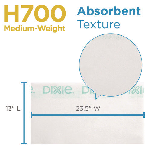 Image of Dixie® H700 Disposable Foodservice Towel, 13 x 24, Unscented, Green/White, 150/Carton